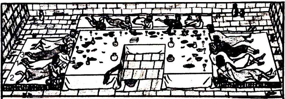 Bordsplaceringen i övre rummet. Bild: Dr Jim Fleming.